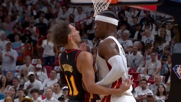 Jimmy Butler and Trae Young get into it