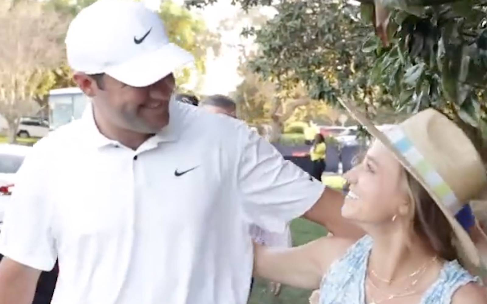 Scottie Scheffler's wife Meredith caddied at Masters par 3