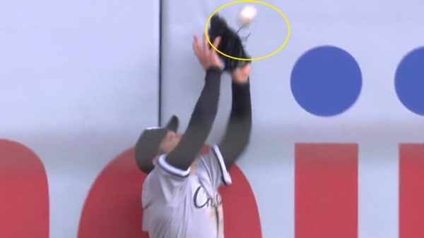 A ball is near AJ Pollock glove