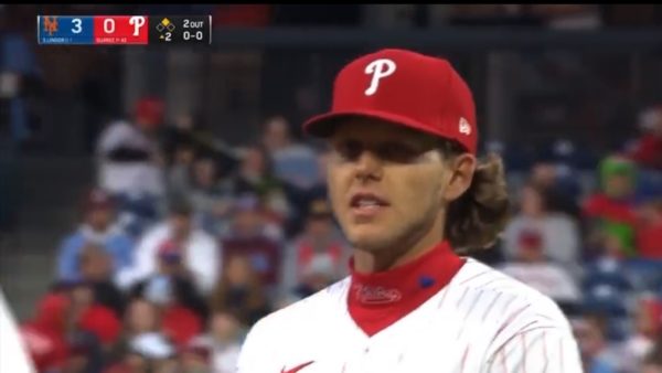 Video: Phillies' Alec Bohm bloodied after slamming bat in dugout