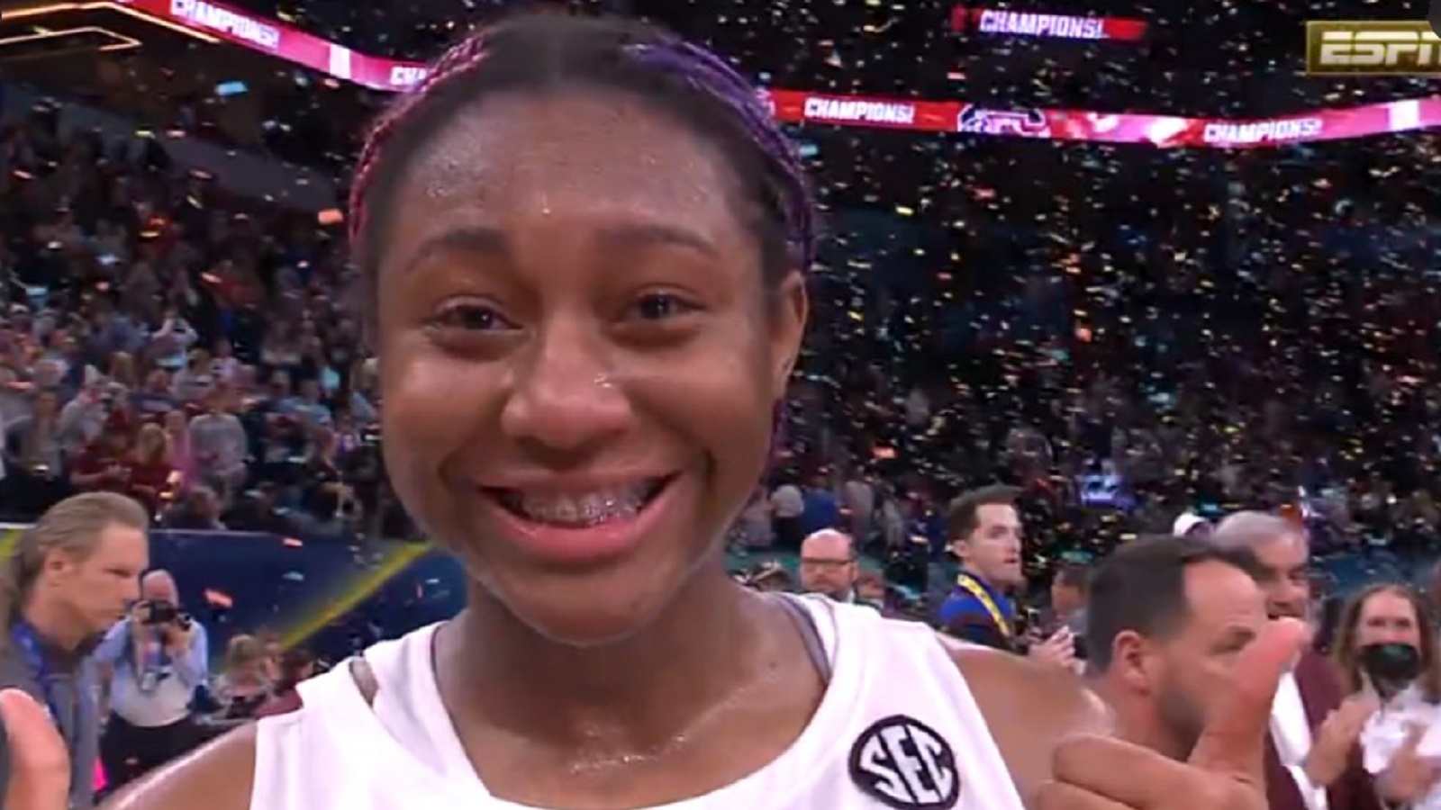 Aliyah Boston goes viral for smile after South Carolina wins championship