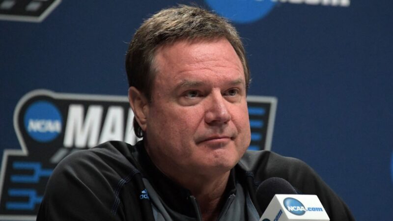 Bill Self at a press conference