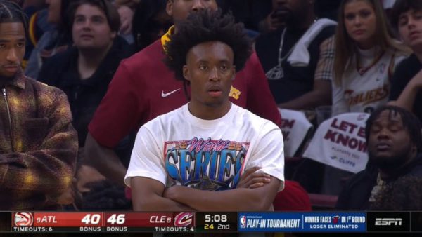 Collin Sexton in a T-shirt