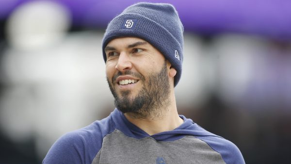 Eric Hosmer in a beanie