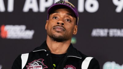 Errol Spence at a press conference