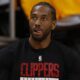 Kawhi Leonard in a warmup shirt