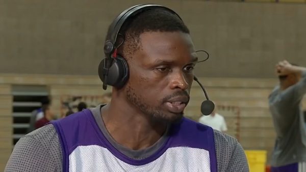Luol Deng with a headset on