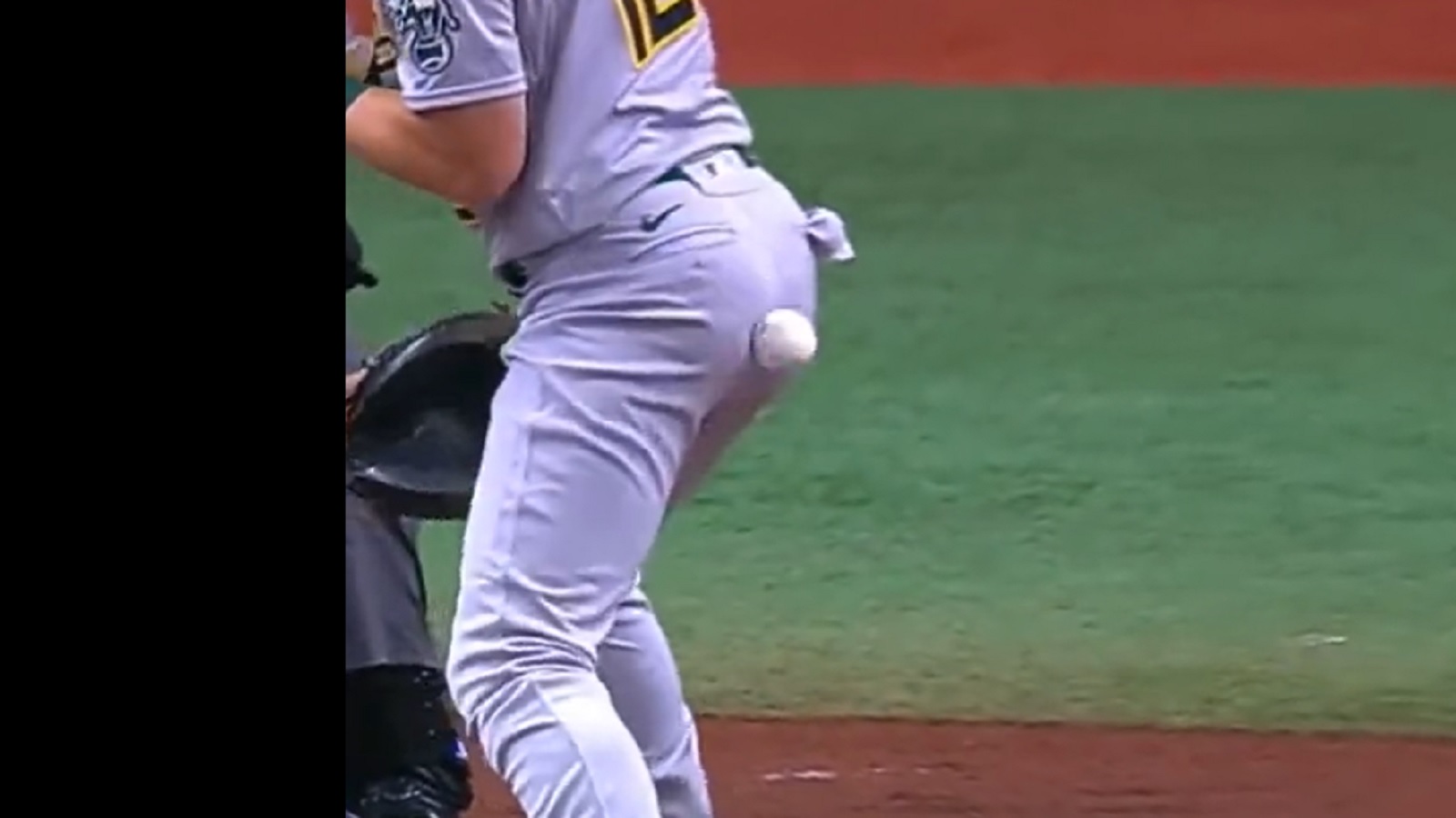 Video of catcher Sean Murphy hit in rear by pitch goes viral