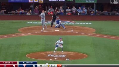 Shohei Ohtani hits a home run
