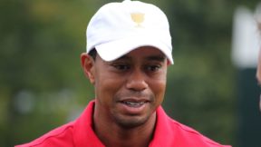 Tiger Woods in a hat