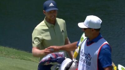 Daniel Berger smiles after hitting a great shot