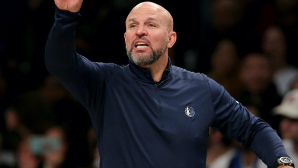 Jason Kidd coaches from the sideline