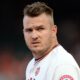 Mike Trout looks on