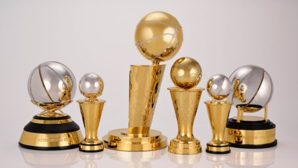 NBA postseason trophy lineup