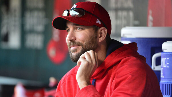 Adam Wainwright in the dugout