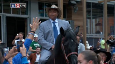 Charles Barkley on a horse