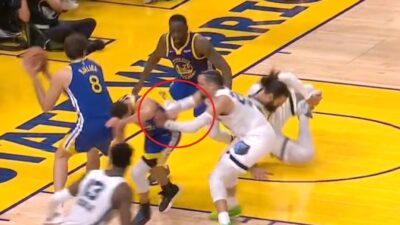 Dillon Brooks shoving Steph Curry