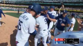 Dodgers players celebrate
