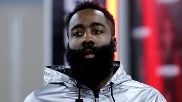 James Harden looking on