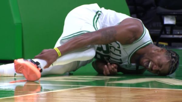 Marcus Smart down on the floor