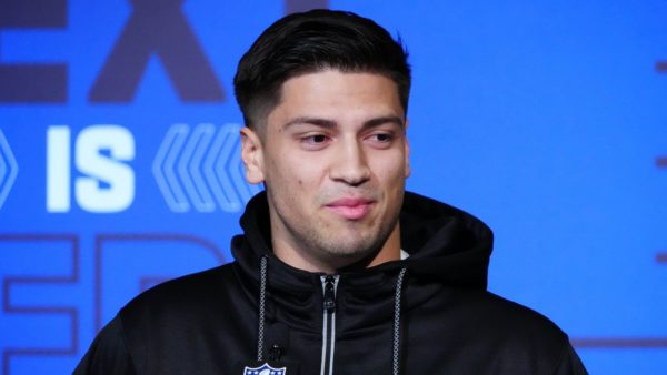 Matt Corral at a press conference