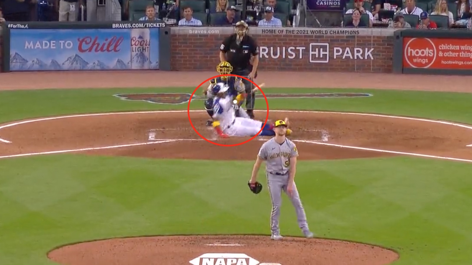 Video: Ronald Acuña Jr. hit home run while falling down