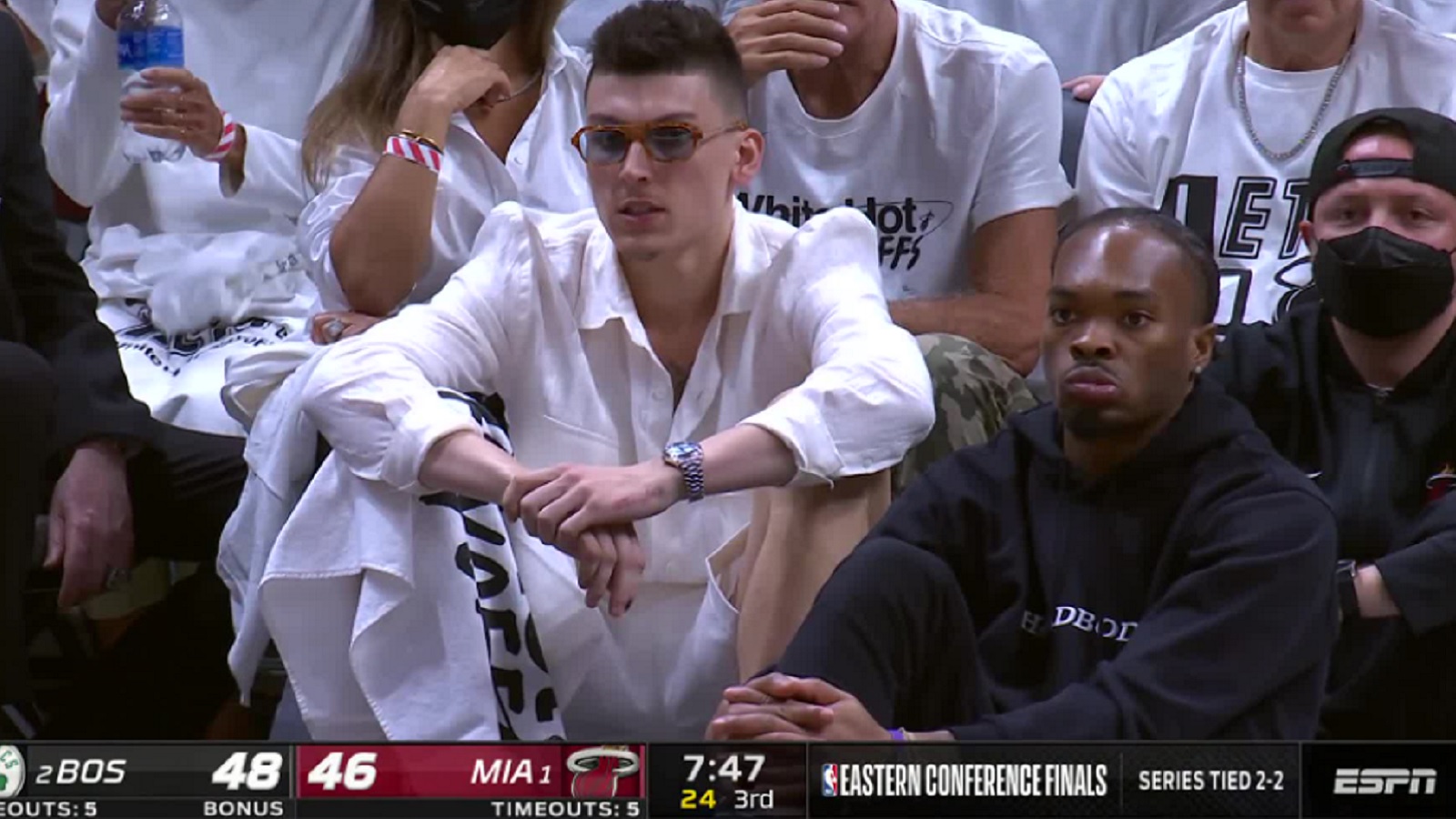 Tyler Herro Rocking A Shirt With His Mean Mug - Fadeaway World