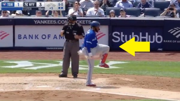 Vlad Guerrero Jr breaks his bat