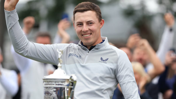 Matt Fitzpatrick tips his hat to the gallery