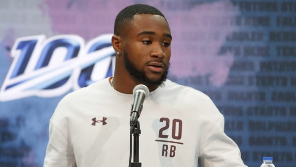 Miles Sanders at a press conference