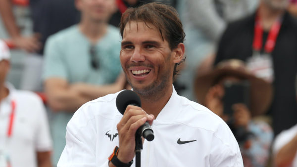 Rafael Nadal speaks after a win