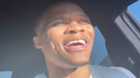 Russell Westbrook dances in his car