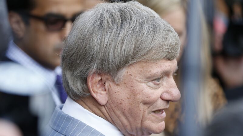 Rusty Hardin near the media