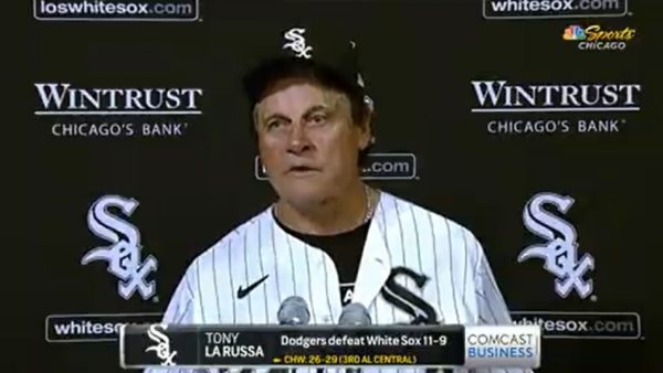 Tony La Russa talks with the media