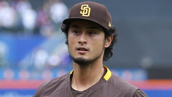 Yu Darvish in his Padres uniform