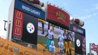 The video board at Heinz Field
