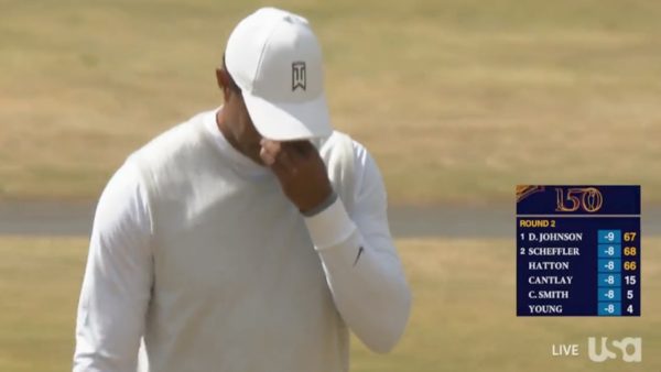 Tiger Woods cries at the British Open