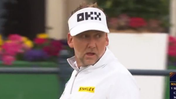 Ian Poulter on the course