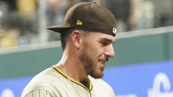 Joe Musgrove with his hat backwards