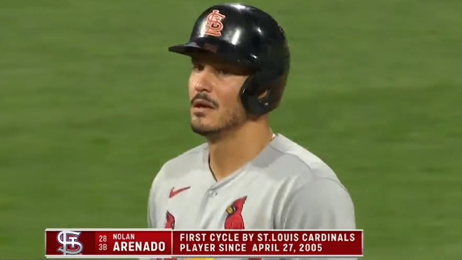 Nolan Arenado of the St. Louis Cardinals rounds bases after