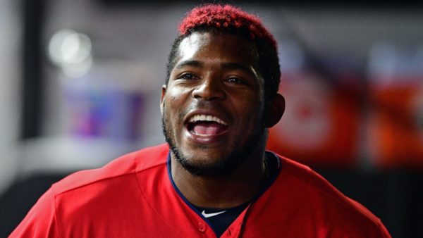 Yasiel Puig with red hair