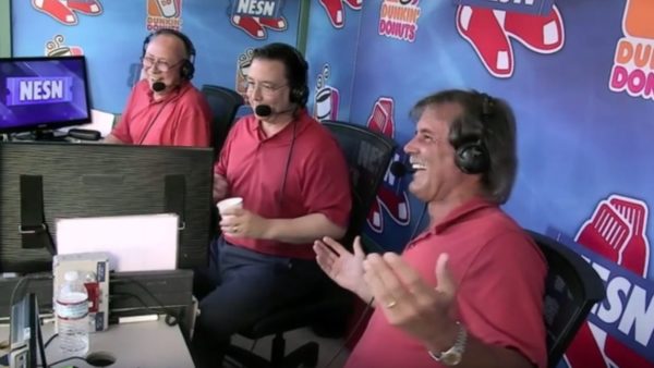 Dennis Eckersley and Jerry Remy in the NESN booth