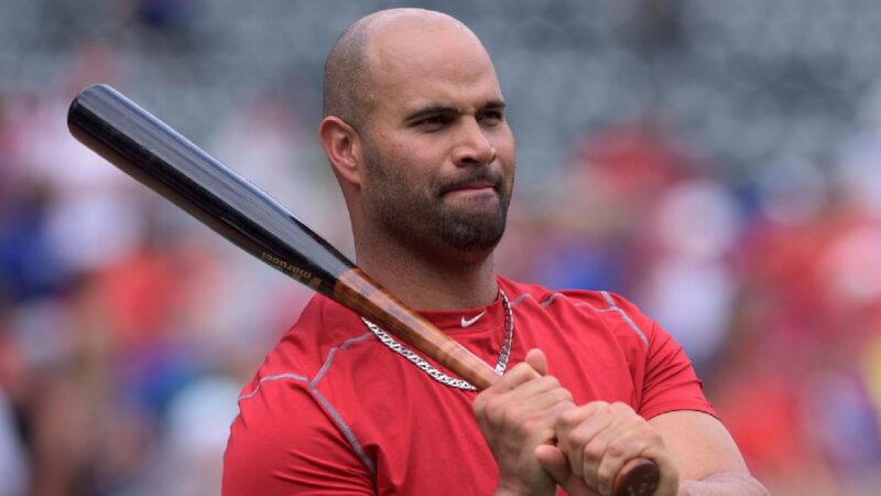 Albert Pujols holding a bat