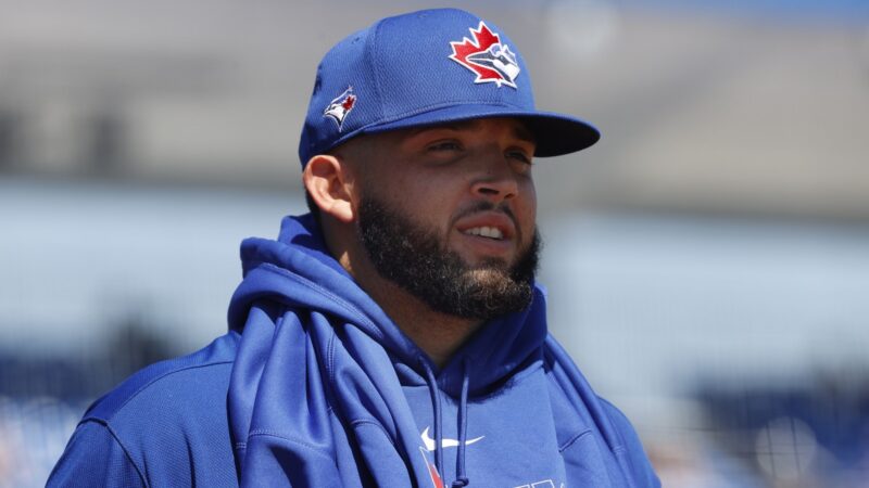 Alek Manoah in Blue Jays gear