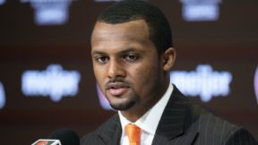 Deshaun Watson at a press conference