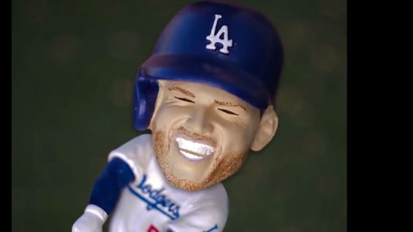 A Freddie Freeman bobblehead doll