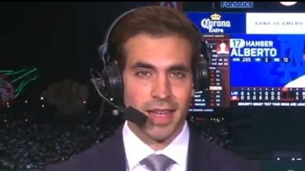 Joe Davis with a headset on