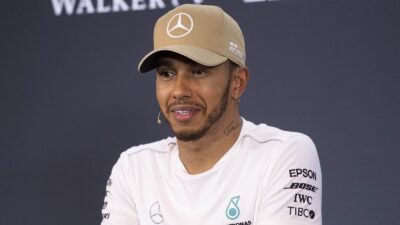 Lewis Hamilton at a press conference