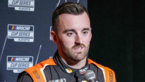 Austin Dillon talks with media