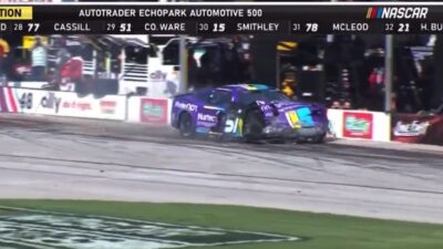Cody Ware crashed into the wall
